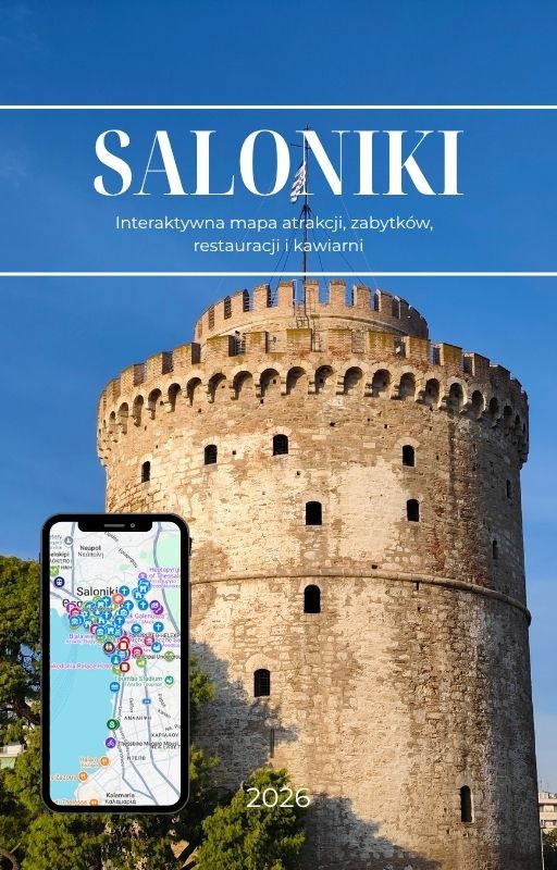 Saloniki - Twoja mapa miasta 2026 Saloniki rzeźba współczesna parasolki Ombrelles